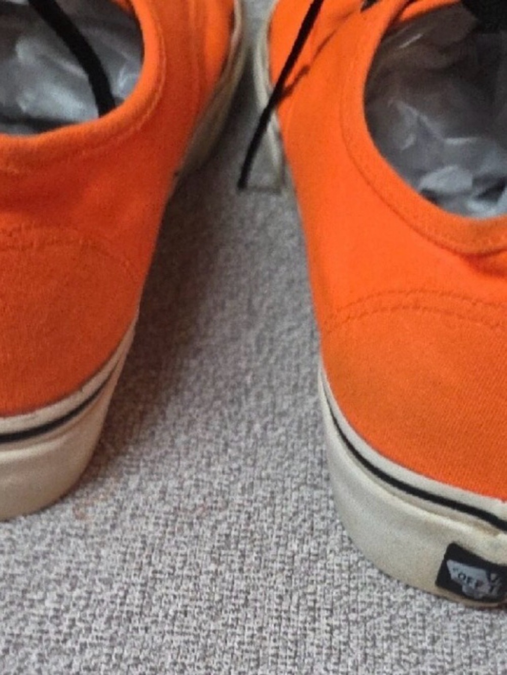 Vans Orange Canvas Sneakers with Black Laces - Picture 4 of 6